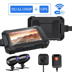 Motorcycle dashcam V2 HD 1080P no screen WiFi one-key locking GPS dual recording motorcycle dashcam 