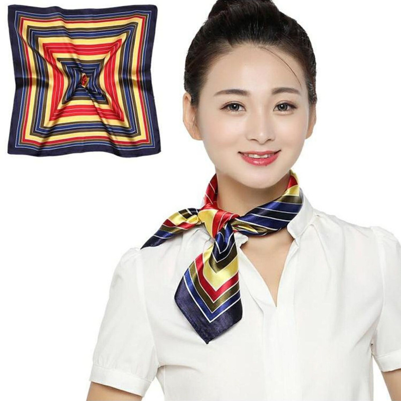 Professional Women's Square Silk Scarf For Business Uniforms_voghion.com
