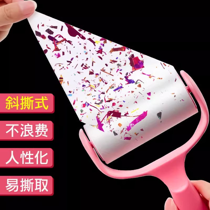 눈물 머리 스티커 종이 롤 먼지 끈끈한 머리 롤러 먼지 끈적 끈적한 종이 가정용 애완 동물 머리 옷 머리 제거제