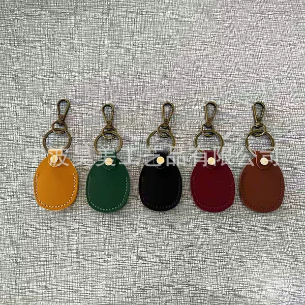 In Stock, Suitable for Airtag Leather Keychain Protective Case, Airtag Locator Leather Case, Pu Access Card Holder