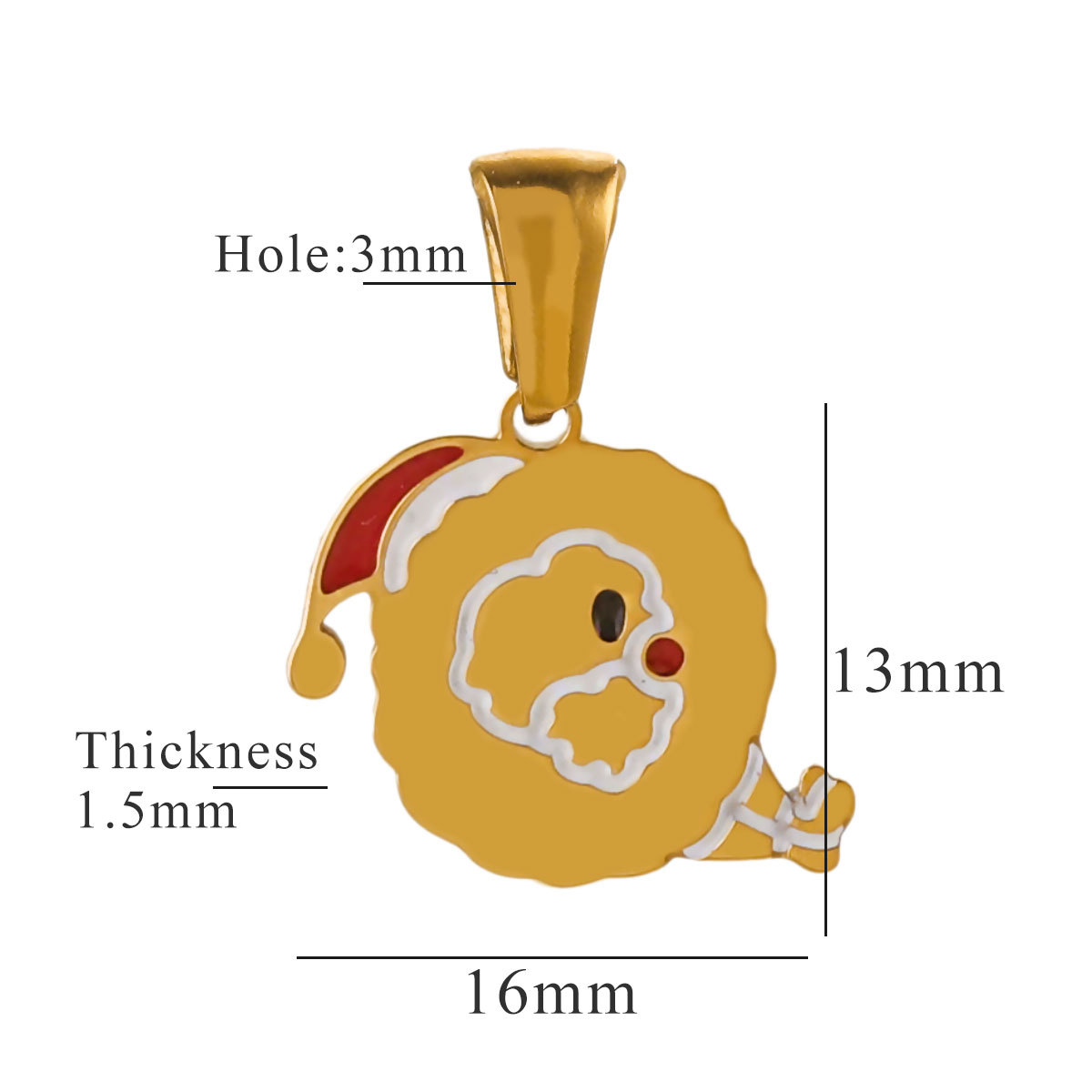 Acero inoxidable Navidad 18K titanio acero letras personalidad Santa adorable moda moda moda DIY joyas colgantes