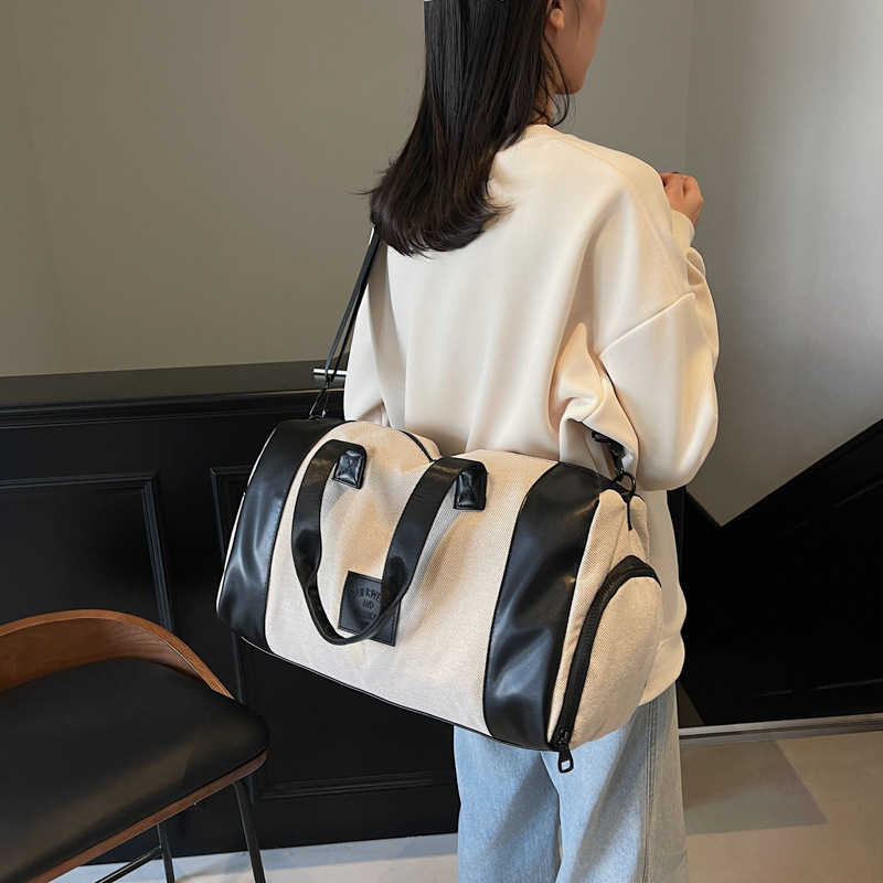 Bolsa de Viaje Corta para Otoño e Invierno 2025, Impermeable, Deportiva, de Dos Colores, para Fitness, Yoga, de Mano y Bandolera para Mujer