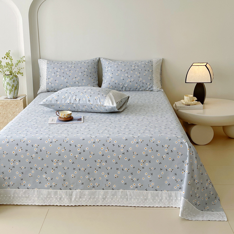 Class A Lace Old Coarse Cloth Bed Sheet Single Piece 100 Cotton Quilt Pillowcase Single Thickened Student Dormitory Mat Kang Sheet