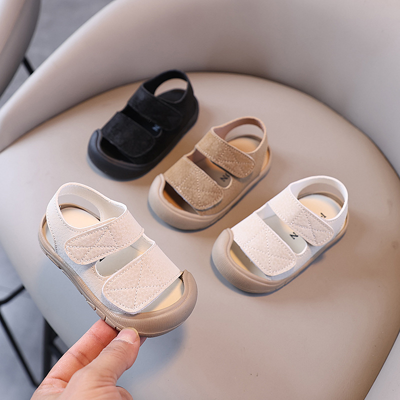 2026 Summer Anti-Collision Baby Shoes Simple Design for Girls, Closed-Toe Sandals, Toddler Shoes, Soft Sole Infant Boys' Beach Shoes