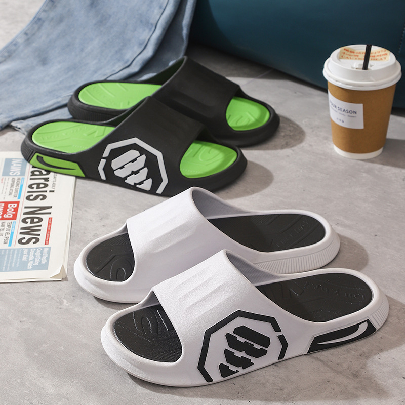 新款戶外拖鞋男夏外穿厚底室內家居防滑家用一字拖浴室情侶涼拖