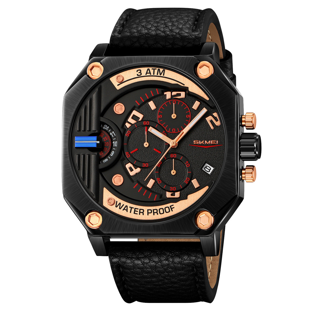 Reloj de cuarzo multifuncional nocturno impermeable para hombres, reloj de cuarzo transfronterizo para la fábrica de origen