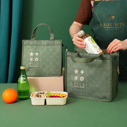 New small fresh lunch box bag thickened lunch insulated bag large capacity office worker student portable insulated bag wholesale