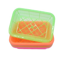 [X] 长方形小米箩 小号长方筛 杂物收纳篮 塑胶陈列筐洗菜沥水蓝