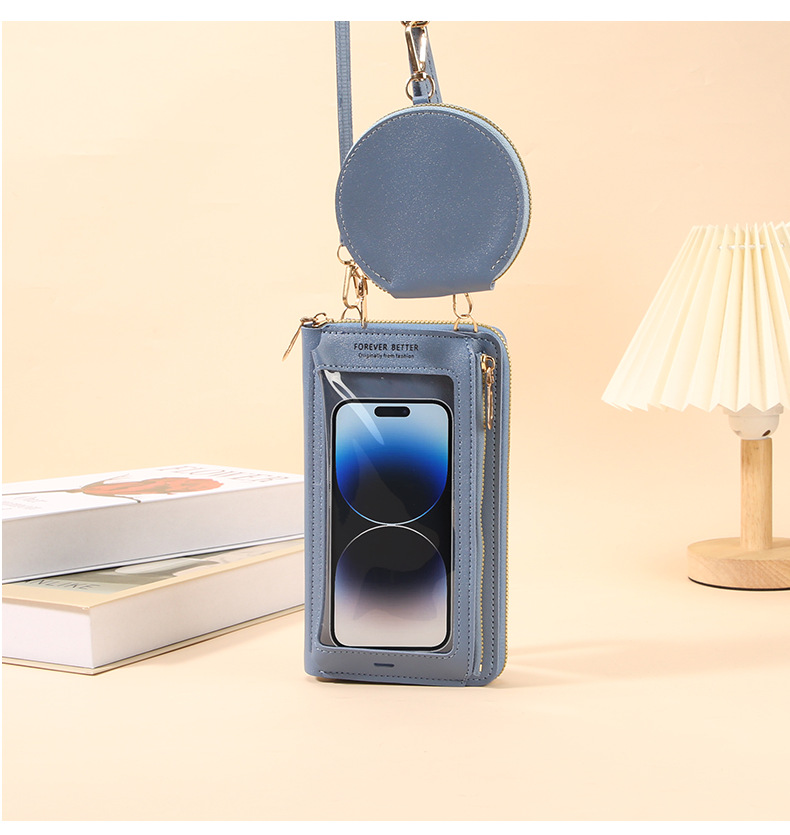 207g Weight Zipper Closure Type Single Shoulder Strap Strap Type Phone Wallets Bags Type Casual, Daily Occasion PVC Material Solid Color Pattern All Seasons Season Unisex Gender Vintage Style, Classic Style Style Square Shape Small Size Unisex Solid Color PVC Zipper Phone Wallets 19