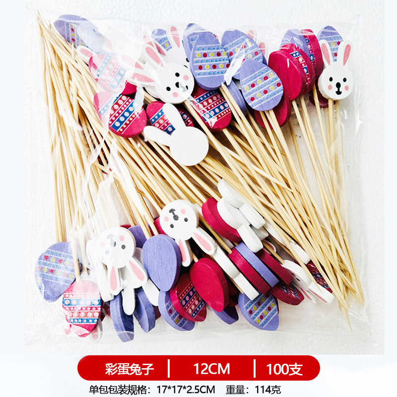 12CM un solo uso de frutas de bambú marca de cóctel creativa marca de frutas de bocadillos KTV arte marca de dientes fabricantes