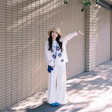 纯棉春秋长袖T恤宽松休闲个性潮牌简约百搭舒适打底中长款上衣ins