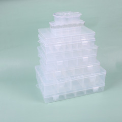 Transparent plastic box parts wax granules sealing wax stamp jewelry box medicine box fishing gear multi-compartment PP storage box