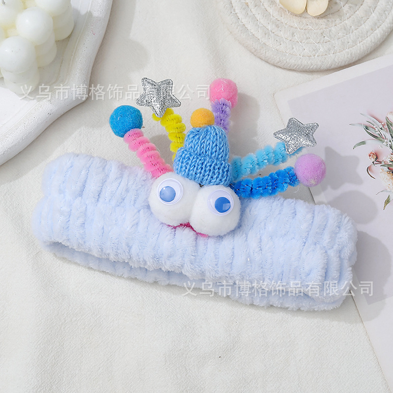 Internet celebridad antena torcida palo divertido lindo moda padre-hijo divertido venta lindo monstruo tridimensional cara lavado diadema banda para el cabello