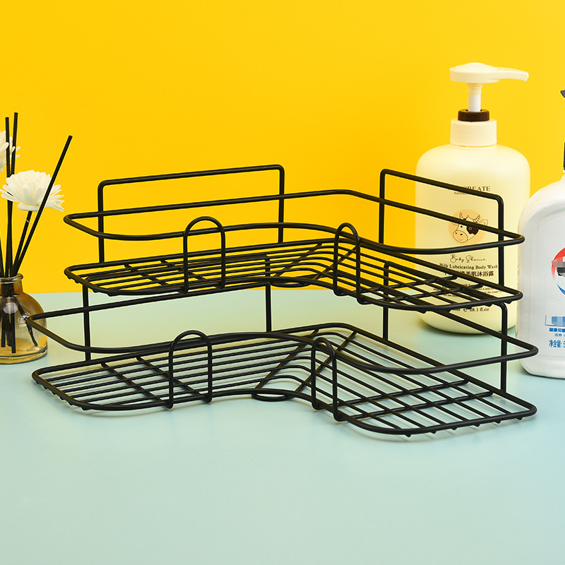 Engrosado Punch-libre baño rack de baño montado en la pared de baño suministros de almacenamiento de rack montado en la pared inodoro esquina trípode