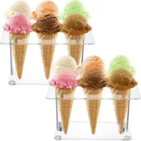 Acrylic ice cream cone bracket, 6 holes, transparent Wahff cake cone bracket, sushi hand roll bracket