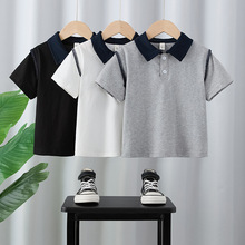 儿童夏季新款POLO衫男童宝宝翻领短袖宝宝休闲百搭小中大童上衣
