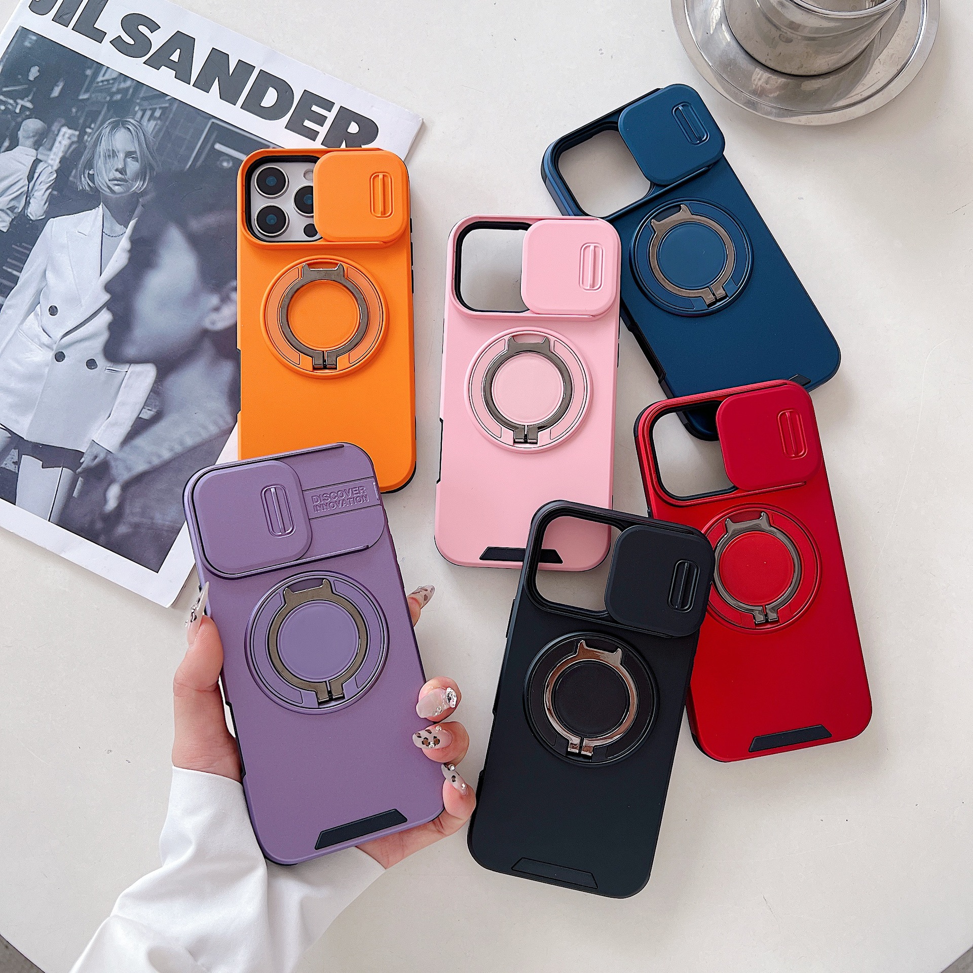 Compatible With IPhone 17 Max Lingke Phone Case 16 Pro Push Window Stand 15 Shockproof 14 Protective Cover_voghion.com