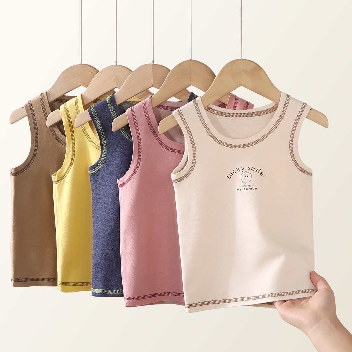 2025 New Style Boys and Girls Thermal Vest Vest Children's Back and Belly Protection Thermal Vest Dropshipping