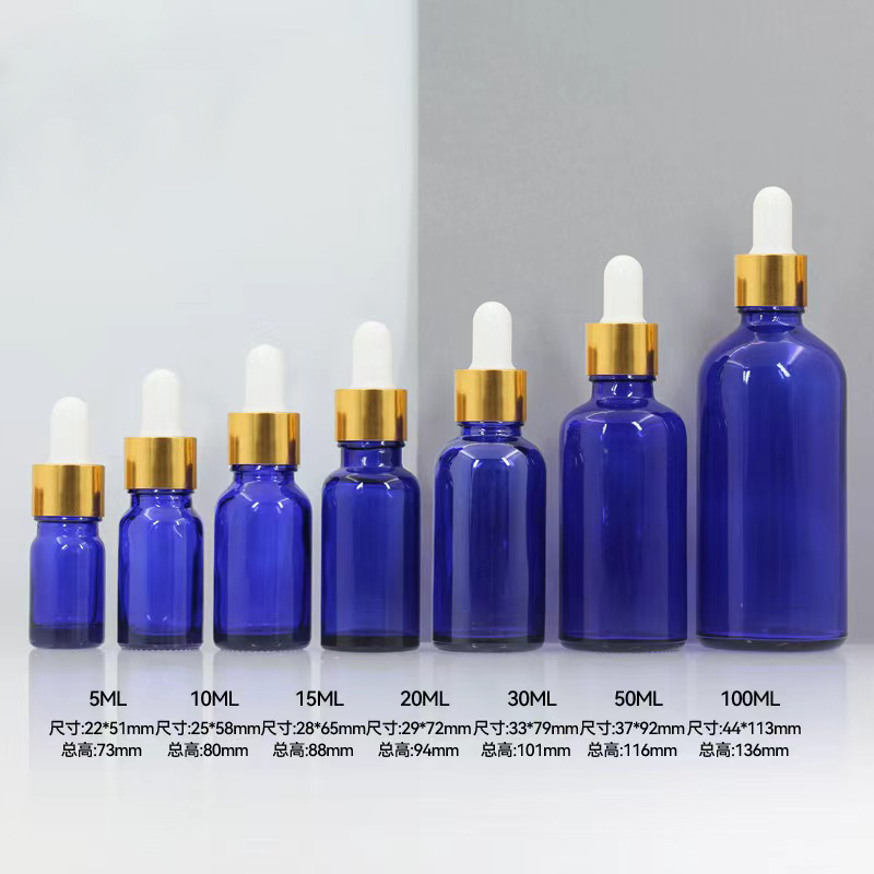 Transparent 50ml Glass Essential Oil Bottle Green Blue Dropper Bottle Lotion Sample Bottle Plastic Tip Dropper Bottle Empty Bottle