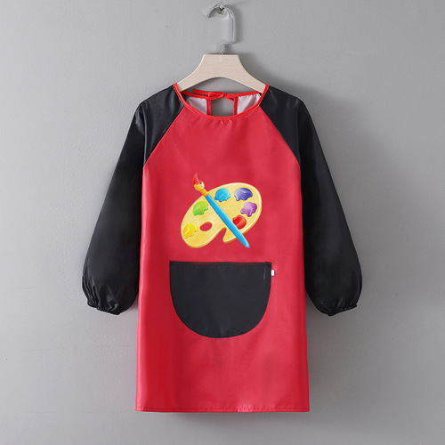 Children's printed long sleeve cover-up studio waterproof paint shirt kindergarten school dining activity reverse clothing factory wholesale