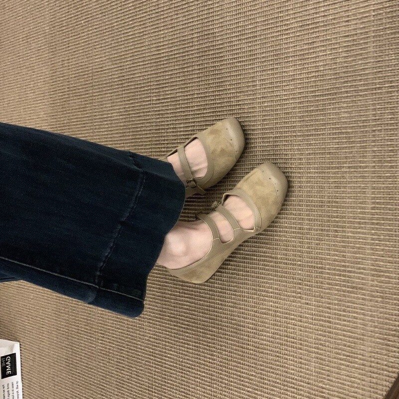 韩版小众设计平底玛丽珍鞋小皮鞋秋冬款法式复古双扣单鞋女鞋子|undefined
