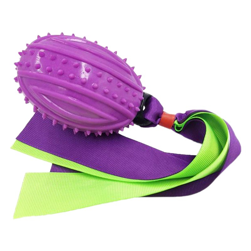 Suministro directo de fábrica TPR cinta vocal bola molar resistente a mordeduras perro de juguete Bola de entrenamiento cinta juguete para mascotas