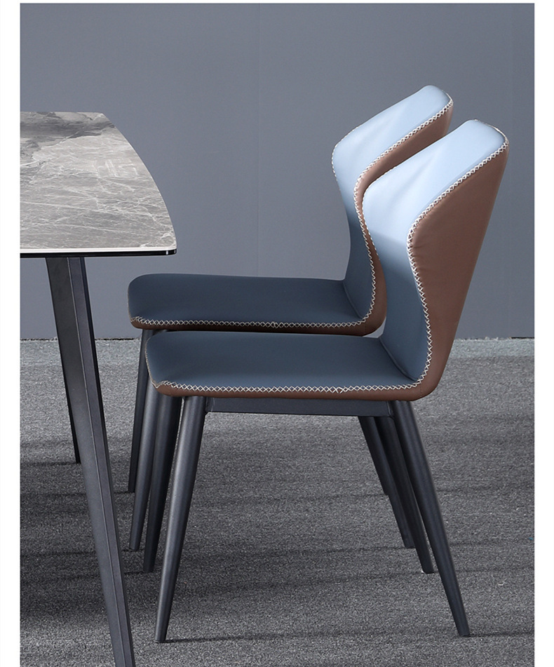 高端复合岩板餐桌椅现代简约家用小户型大理石纹长方形轻奢饭桌