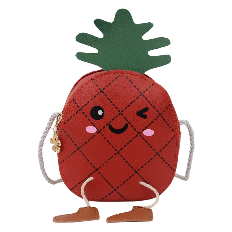2020 nueva moda Linda piña hombro crossbody estilo coreano bebé accesorios monedero para niños y niñas