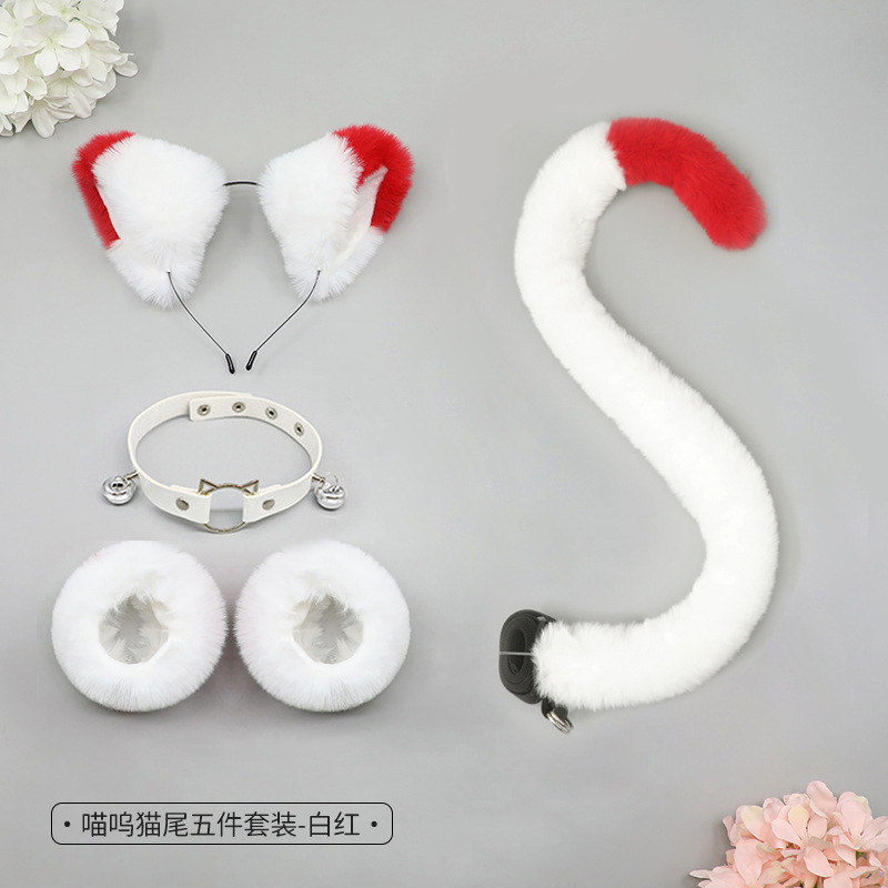 万圣节日化装舞会猫娘兽耳cos道具猫耳朵发箍猫尾巴腕带颈圈套装|undefined