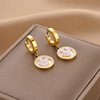 Golden earrings stainless steel, jewelry, European style, does not fade, pink gold, wholesale