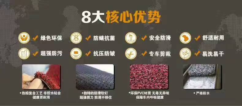 Freely cuttable, non-slip, wear-resistant, eco-friendly, comfortable floor mat, loop pile carpet, door mat, car floor mat