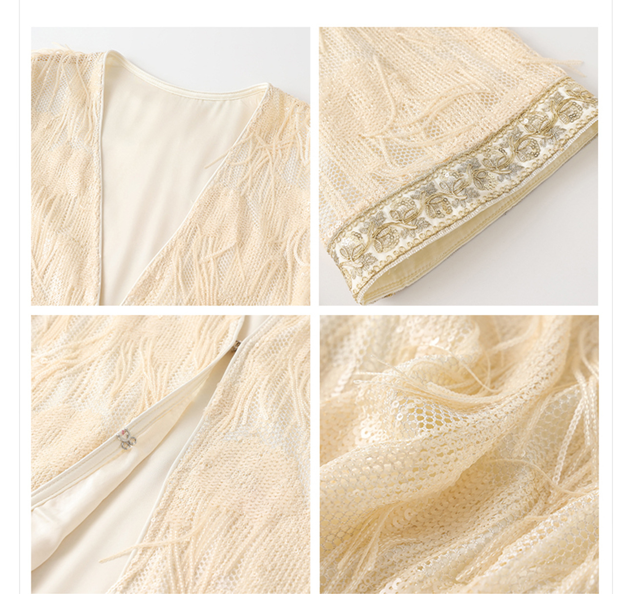 Áo khoác cardigan nữ cổ chữ V thêu tua rua — mơ chi tiết 17