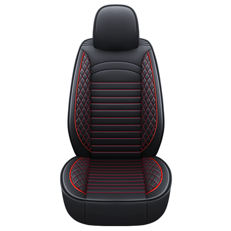Seat cushion, seat cover — Universal Full Leather Car - black-and-red-single-seat-standard-version-universal