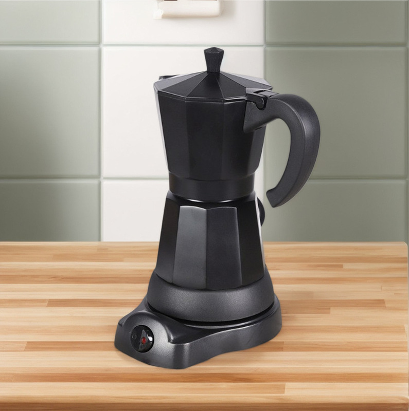 Cross-border Aluminum Electric Moka Pot Italian-style European-style Coffee Maker Household Quick and Convenient Electric Coffee Pot