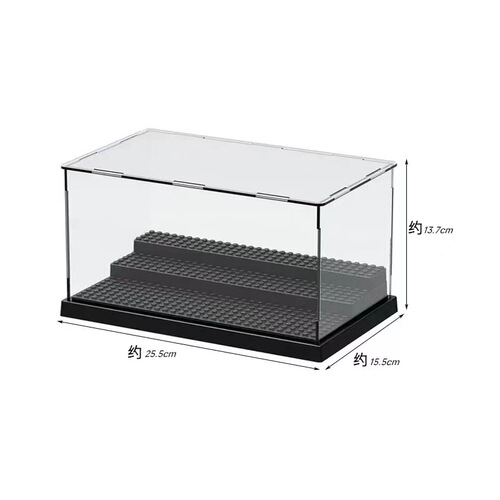 Compatible LEGO Small-Brick Minifigure Display Box Stand, Acrylic Panel Decorative Piece, Transparent Dustproof Storage Case