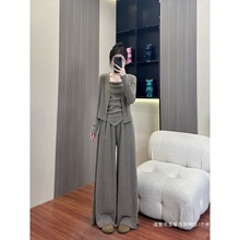 2025轻熟风法式慵懒风秋季春秋上衣休闲风气质时尚套装其他串珠