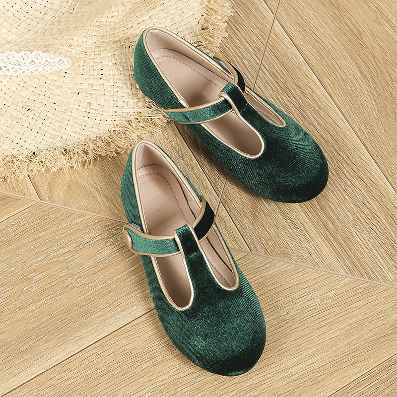 Girl's Vintage Style Solid Color Round Toe Flats display picture 2