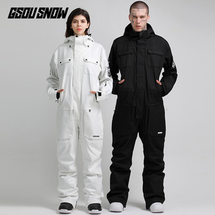 Gsousnow Ski Clothing for Men and Women One-Piece Windproof, Waterproof, Breathable and Warm Single and Double Board Couple Ski Clothing and Pants Set