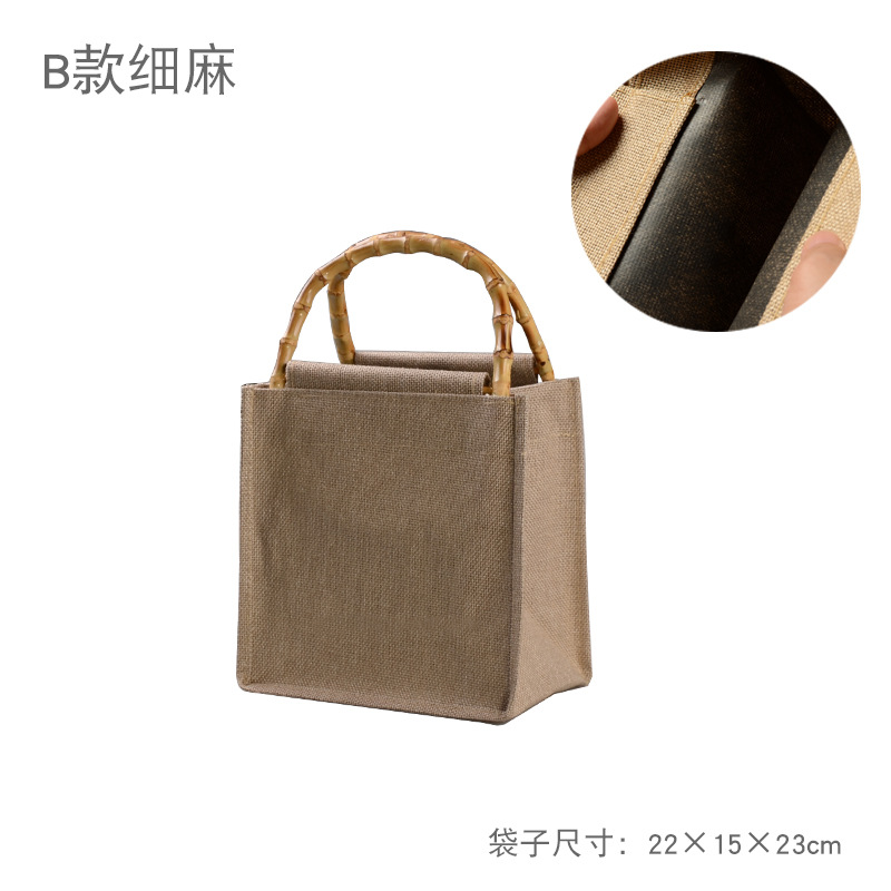 B mango de bambú 22*15*23 (lino fino)