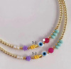 Necklace from pearl handmade, chain, woven acrylic ceramics, accessory, European style, wholesale
