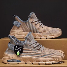 莆田纯原男鞋夏季透气厚底防滑飞织椰子运动鞋休闲网面鞋跑步老爹