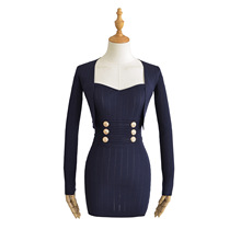 套装女气质显瘦新款针织开衫披肩外套收腰中长款抹胸连衣裙两件套