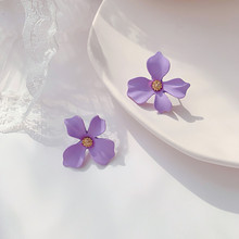 S925銀針 新款花朵韓國個性簡約氣質耳釘潮人耳飾網紅耳墜女飾品