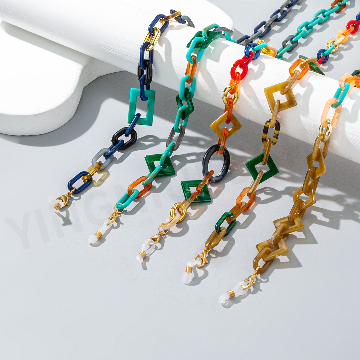 30g Weight Glasses Chain Classification Arylic Material Geometric Pattern Unisex Gender Casual Geometric Arylic Unisex Glasses Chain 无