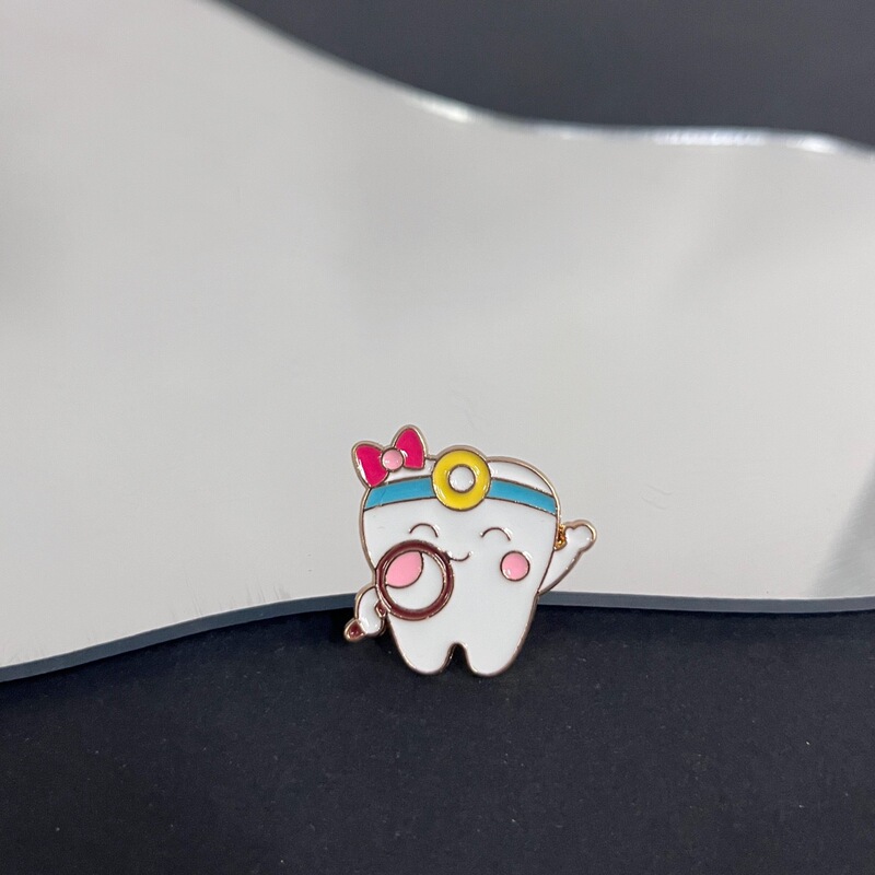 卡通牙齿造型胸针金属趣味可爱毛衣装饰爱护别针徽章个性胸花配饰|undefined