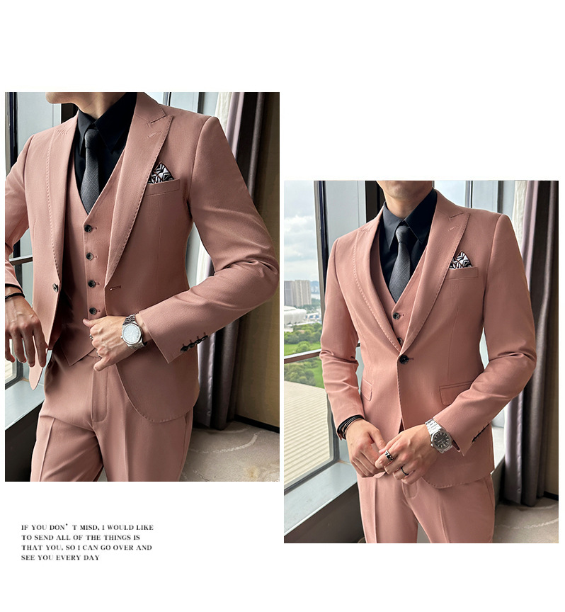 Moderner Herren Anzug 3-teiliges Business Set Sakko Weste Hose_voghion.com