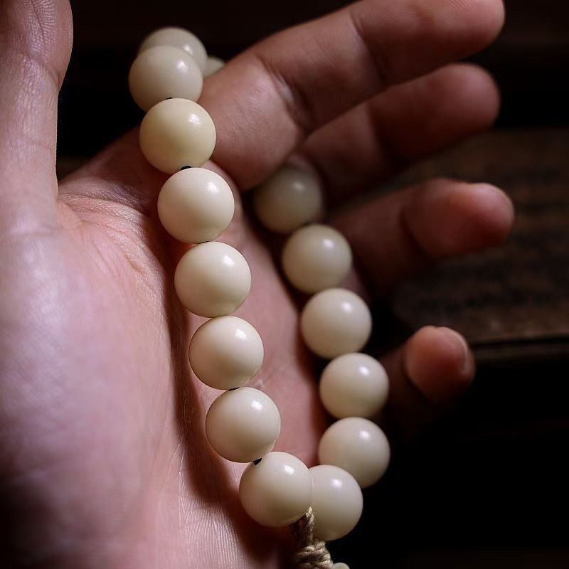 正宗新款白玉菩提搭配象牙果醒狮头时尚爆款单品手持流苏款小众男