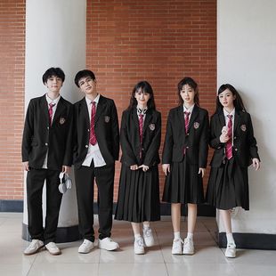 Class Uniform Autum Preppy Style Sports Meeting Junior High School and High School Students Graduation Season Chorus Recitation Performance Uniform School Uniform Suit