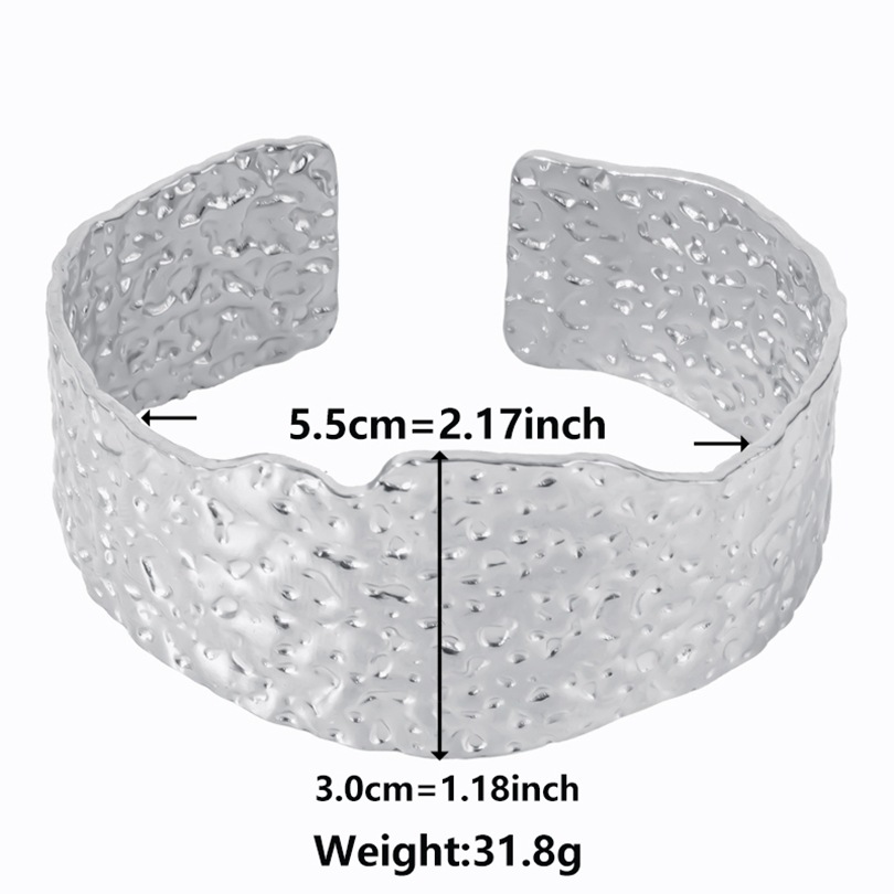 Simple Style Irregular Solid Color Stainless Steel Plating Bangle display picture 8