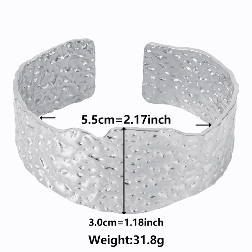 304 Stainless Steel Material PVD Coated Real Gold Plated 18K Gold Irregular Solid Color 304 Stainless Steel Simple Style Waterproof Non Tarnish 304 Stainless Steel Bangle